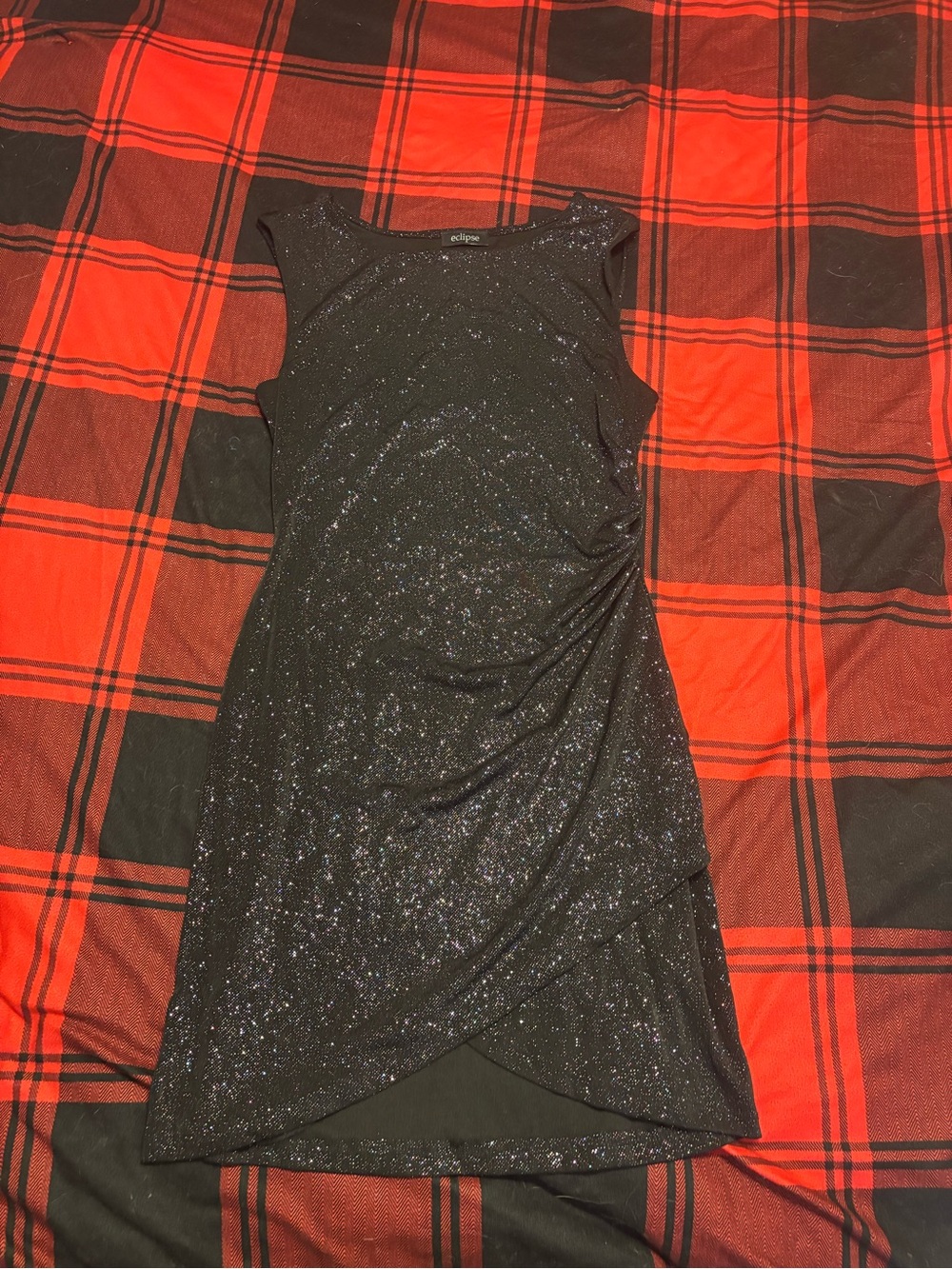 Eclipse Black Glitter Sleeveless Mini Dress